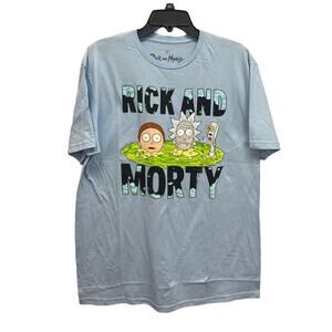 New 2023 Rick and Morty Mens Large 100% Cotton Crew Neck Short Sleeve Tee
